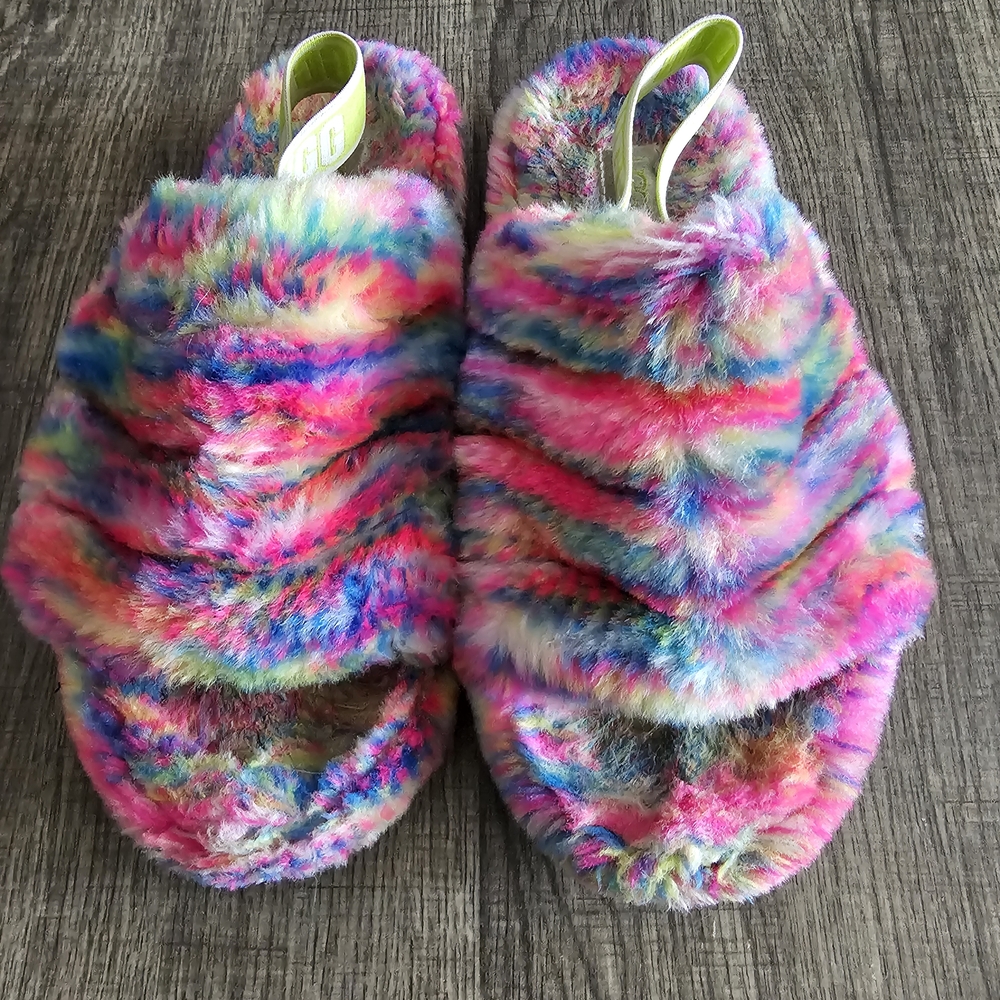 UGG Pink and Blue Cozy Slippers